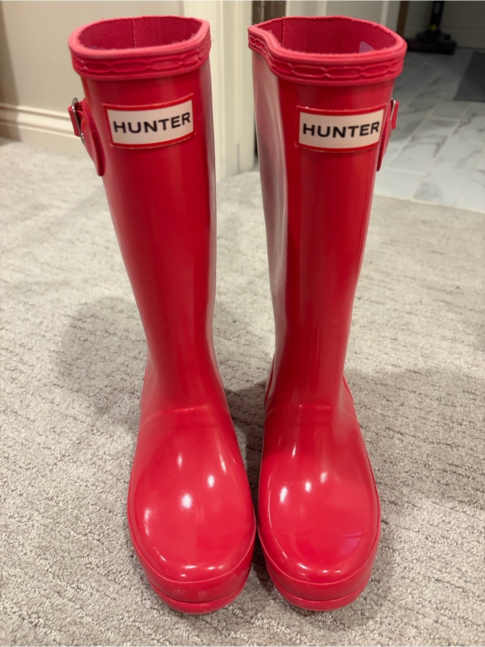 Hunter Kids Gloss Pink Tall Rain Boots